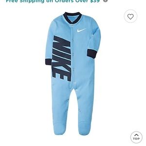 Nike® Newborn Swoosh Footie in Light Blue NWOT